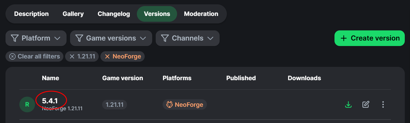 Modrinth Found Version